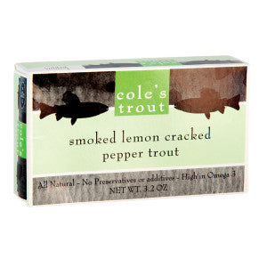 Wholesale Cole'S Smoked Lemon Cracked Pepper Trout 3.2 Oz Box - 100ct Case Bulk