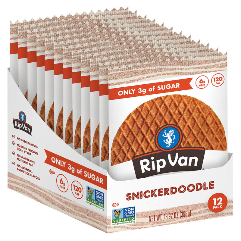 Wholesale Rip Van Wafels Low Sugar Snickerdoodle 1.16 Oz - 48ct Case Bulk