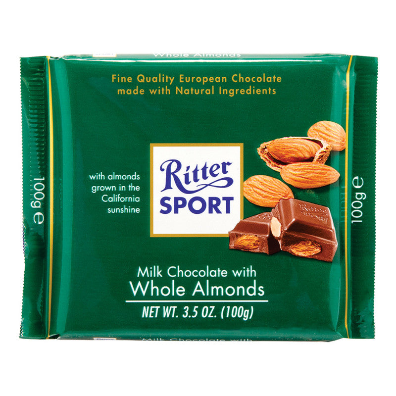 Wholesale Ritter Sport Milk Chocolate With Whole Almonds 3.5 Oz Bar- Bulk
