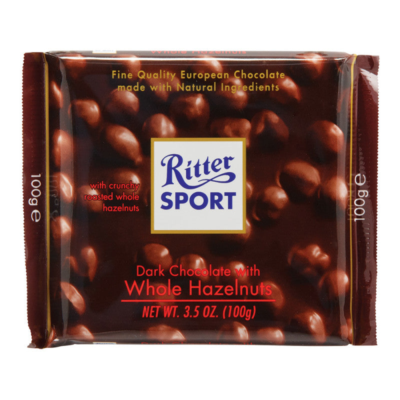 Wholesale Ritter Sport Dark Chocolate With Whole Hazelnuts 3.5 Oz Bar Bulk