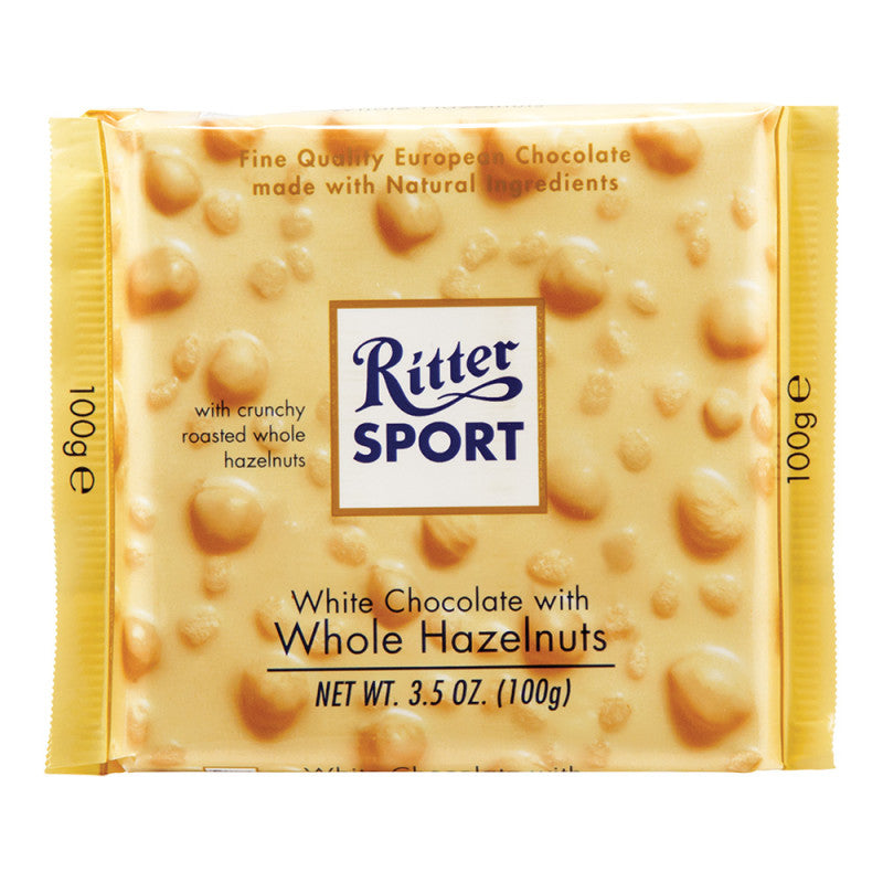Wholesale Ritter Sport White Chocolate With Whole Hazelnuts 3.5 Oz Bar Bulk