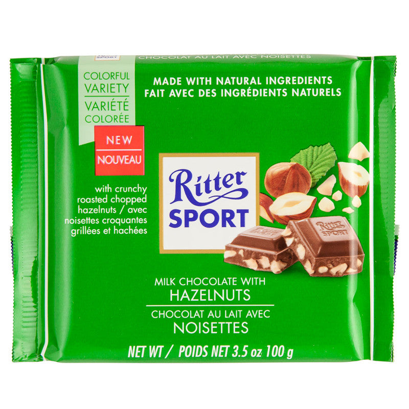 Wholesale Ritter Sport Milk Chocolate With Chopped Hazelnuts 3.5 Oz Bar Bulk