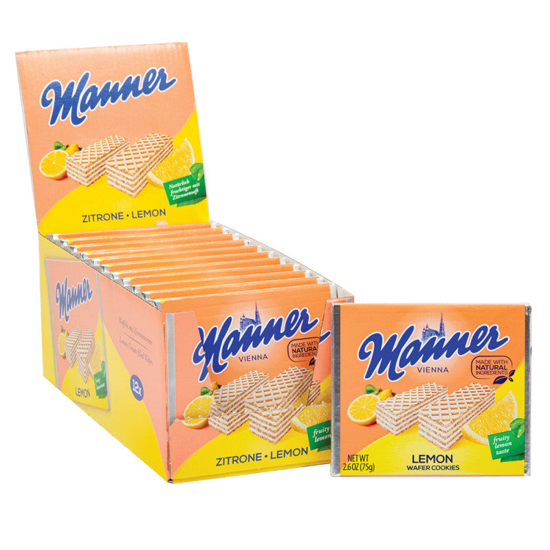 Wholesale Manner Wafer Lemon Filled 2.6 Oz - 288ct Case Bulk