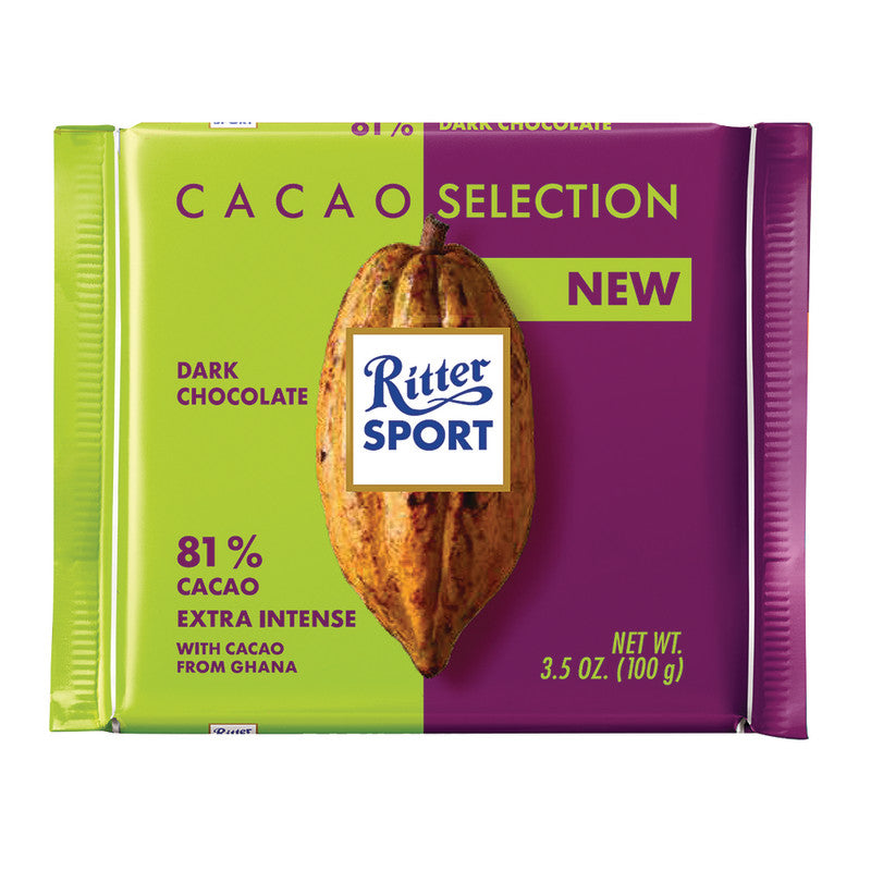 Wholesale Ritter Sport Dark Chocolate 81% Cacao Extra Intense 3.5 Oz- Bulk