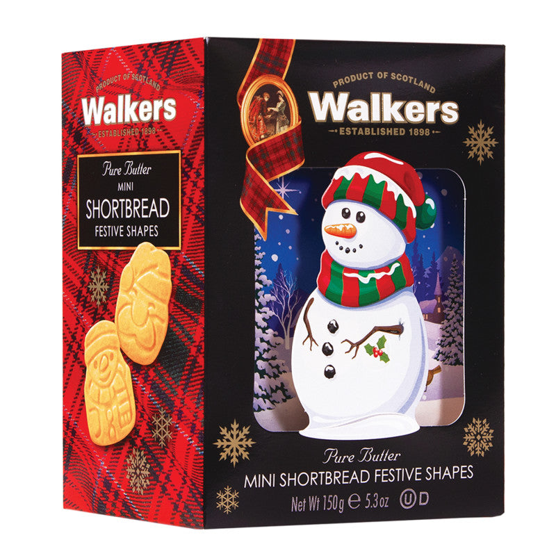 Wholesale Walkers Shortbread Cookie 3D Snowman Tin 5.3 Oz Box - 10ct Case Bulk