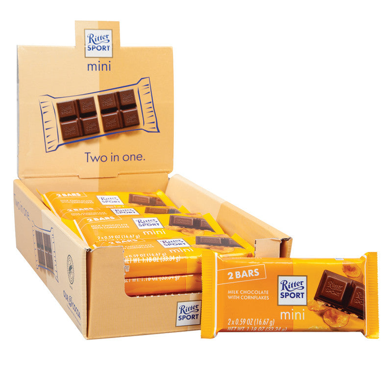 Wholesale Ritter Sport Mini 2 Pack Milk Chocolate With Corn Flakes 1.18 Oz- Bulk