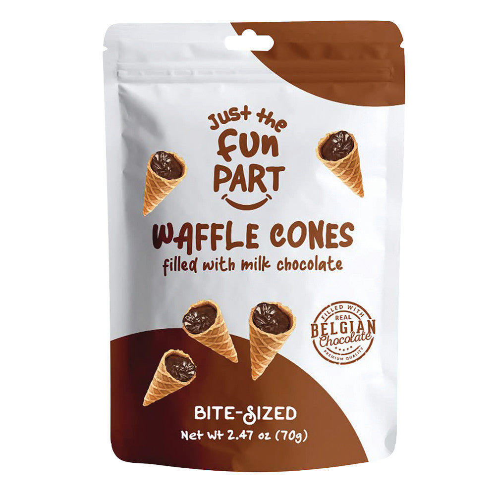 Wholesale Just The Fun Part Milk Chocolate Mini Waffle Cones 2.47 Oz-12ct Case Bulk