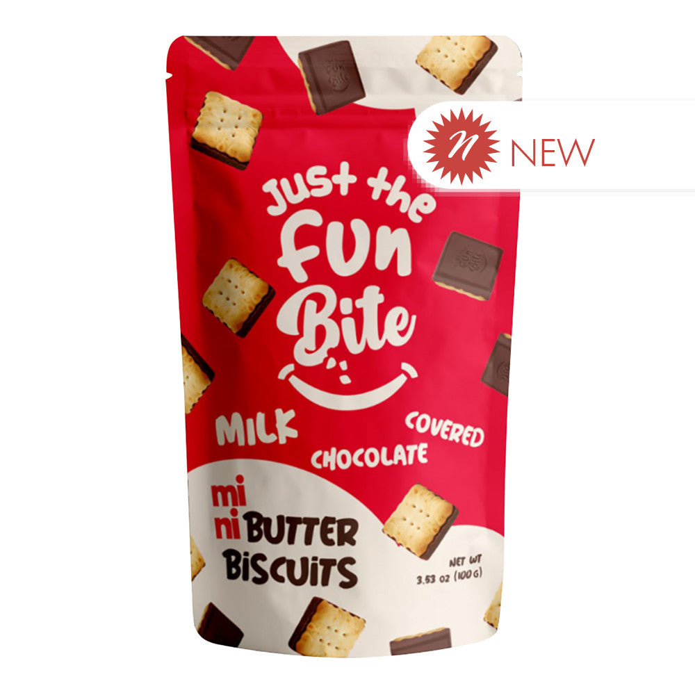 Just The Fun Bite Mini Butter Biscuits Milk Chocolate 3.53 Oz