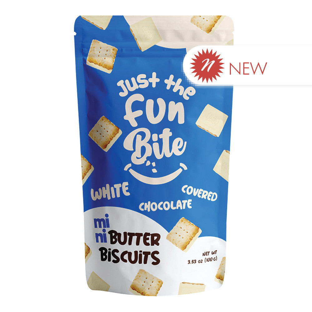 Just The Fun Bite Mini Butter Biscuits White Chocolate 3.53 Oz