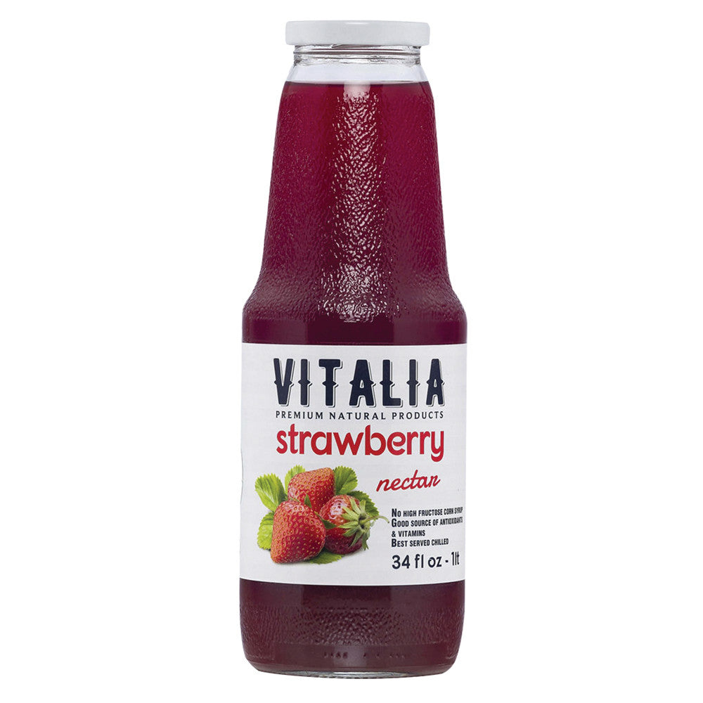 Wholesale Vitalia Strawberry Nectar 34 Oz Bottle- Bulk