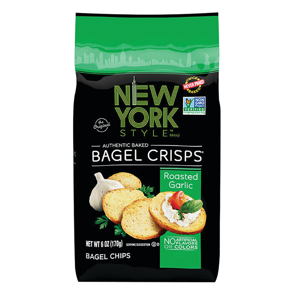 Wholesale Ny Style Roasted Garlic Bagel Crisps 6 Oz Bag Bulk