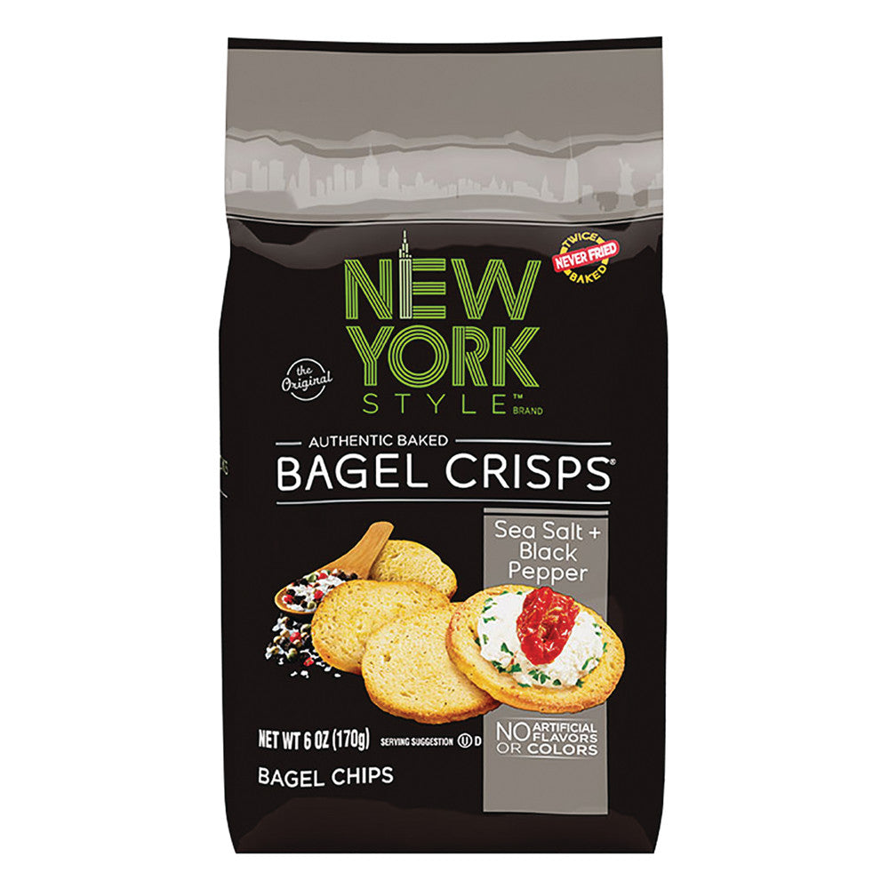 Wholesale Ny Style Sea Salt & Black Pepper Bagel Crisps 6 Oz Bag- Bulk