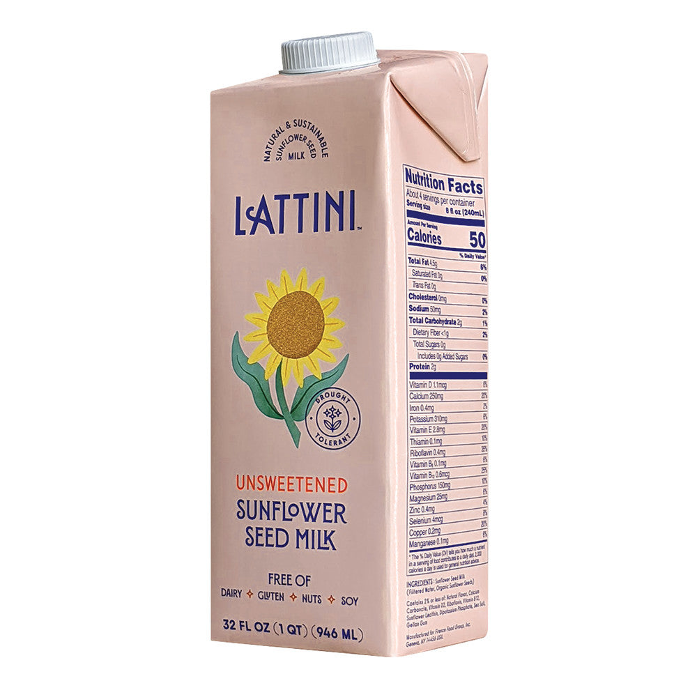 Wholesale Lattini Unsweetened Sunflower Milk 32 Oz Tetra Pack Bulk