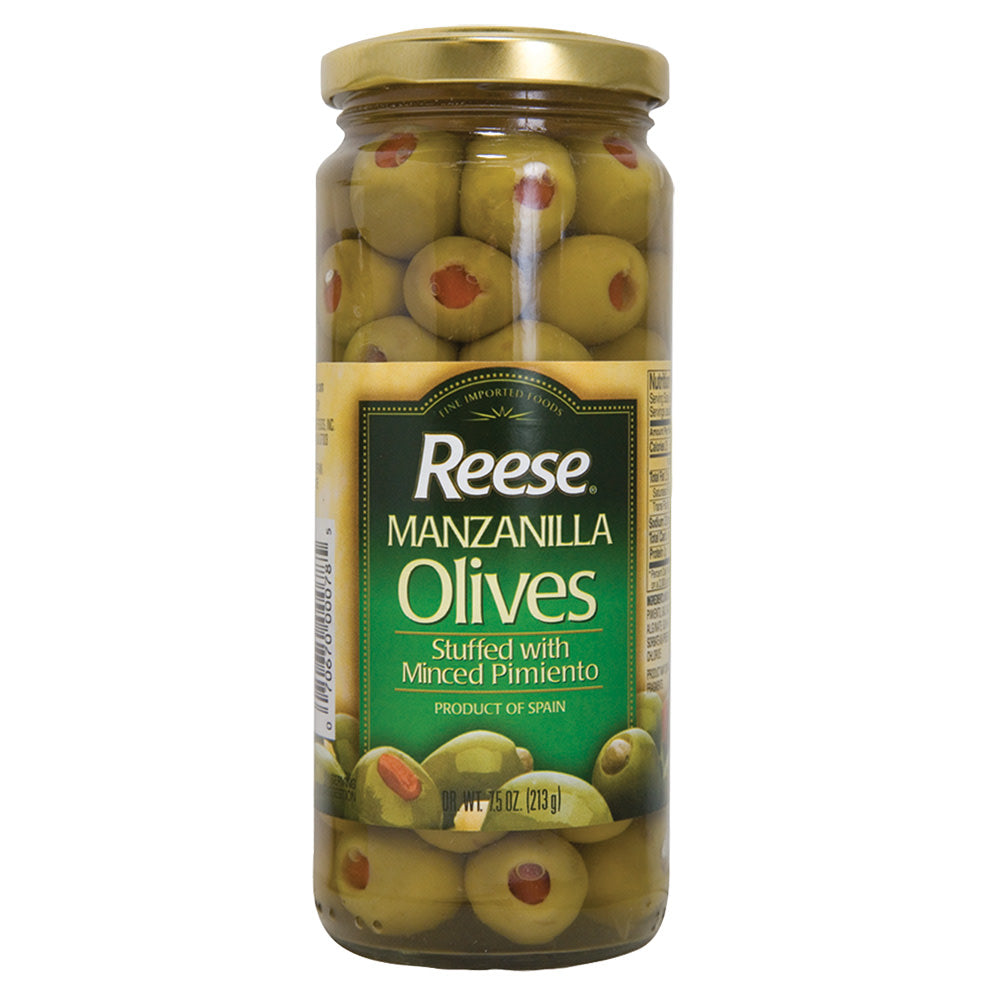Reese Manzanilla Pimento Stuffed Olives 7.5 Oz Jar