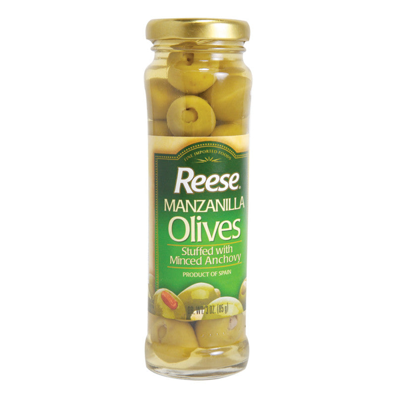 Wholesale Reese Manzanilla Anchovy Stuffed Olives 3 Oz Jar Bulk