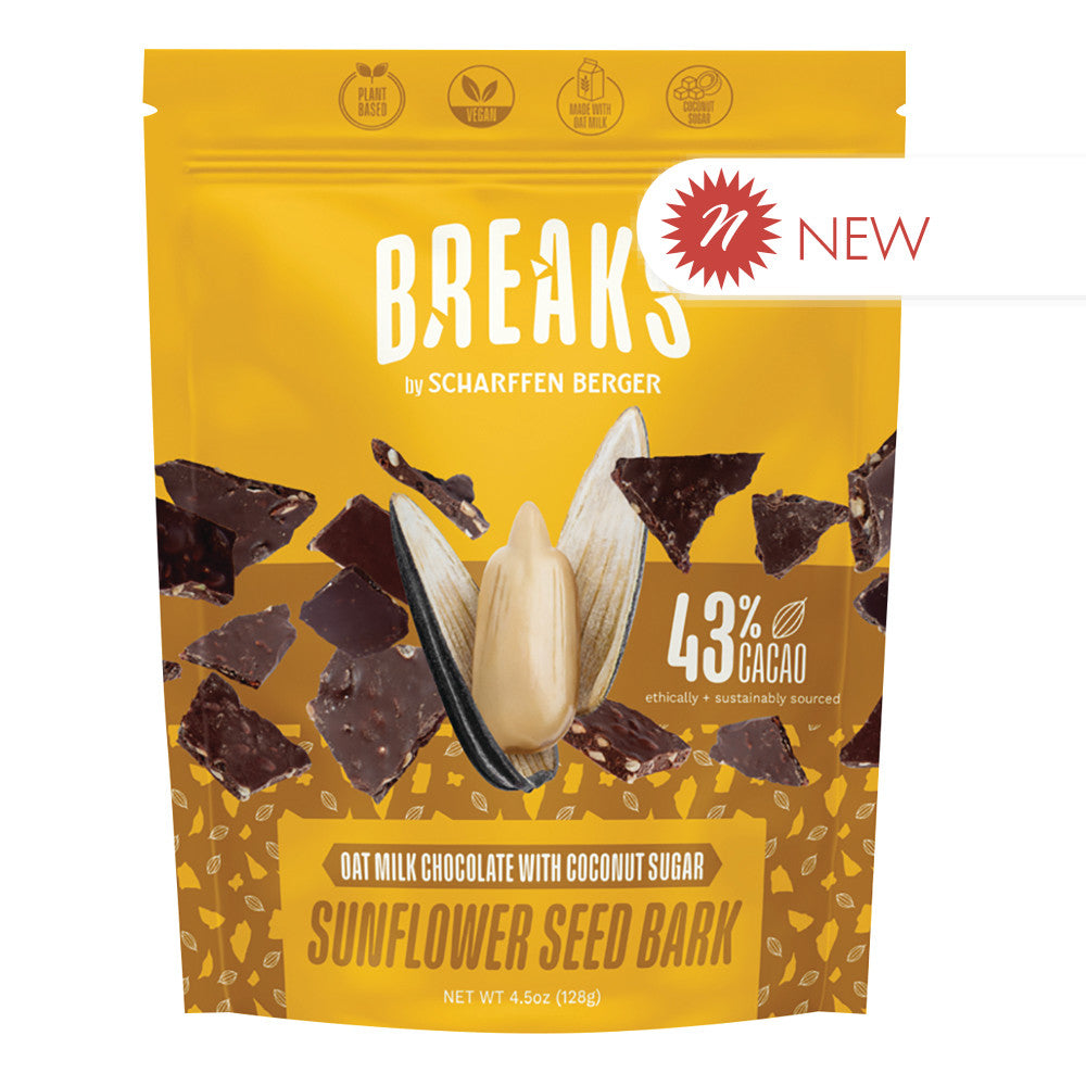 Wholesale Scharffen Berger Breaks 43% Oat Milk Chocolate Sunflower Seed Bark 4.5 Oz Bag Bulk