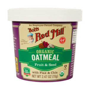 Wholesale Bob'S Red Mill Organic Fruit And Seed Oatmeal 2.47 Oz Cup - 12ct Case Bulk