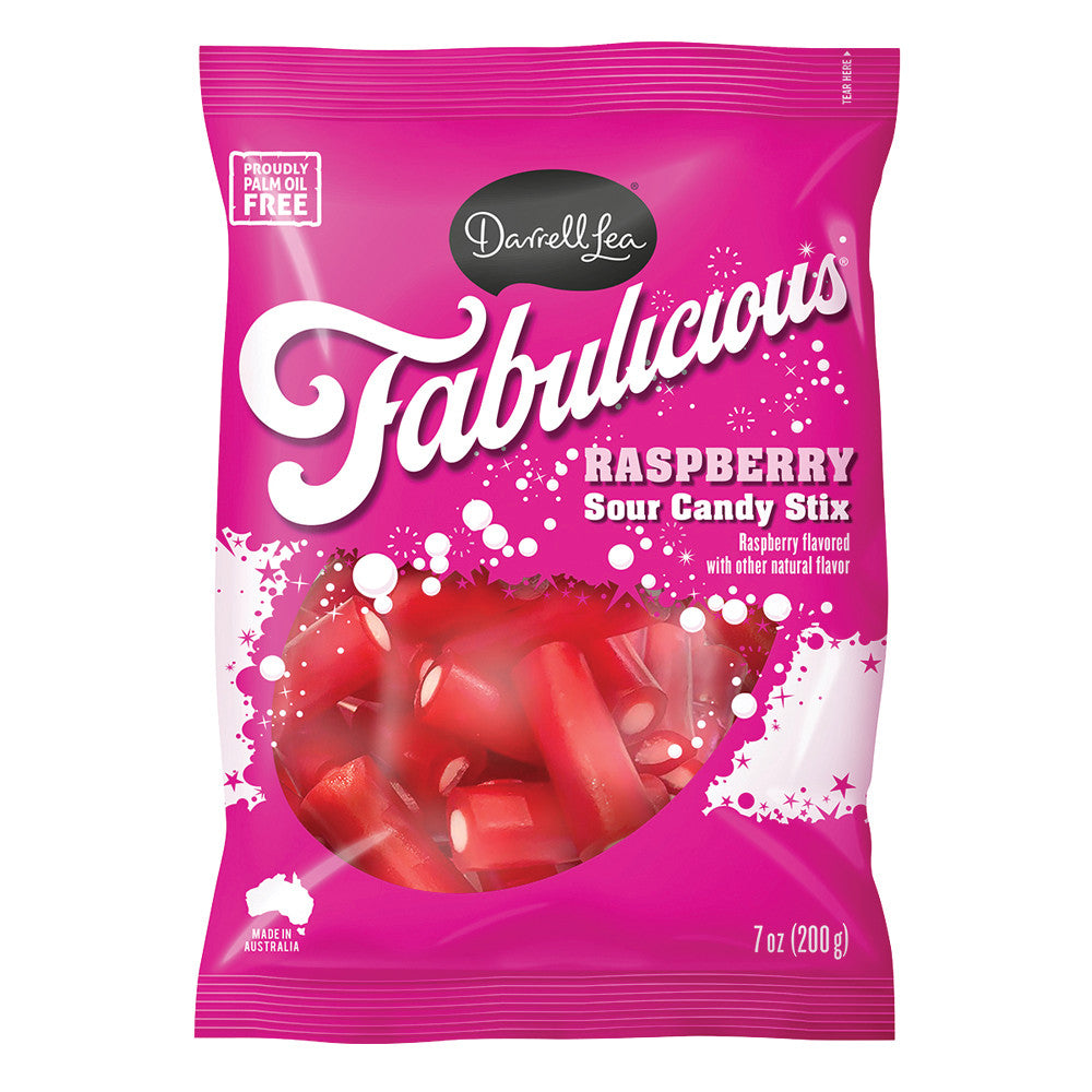 Wholesale Darrell Lea Raspberry Sour Candy Stix 7 Oz Bag- Bulk