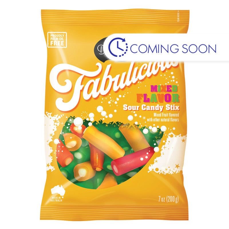 Wholesale Darrell Lea Fabulicious Mixed Flavor Sour Candy Stix 7 Oz Bag- Bulk