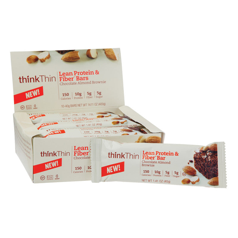 Wholesale Think Thin Chocolate Almond Brownie Protein Bar 1.41 Oz - 120ct Case Bulk