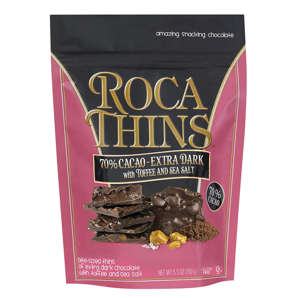 Wholesale Brown & Haley Roca Thins 70% Cacao Extra Dark With Toffee And Sea Salt 5.3 Oz Bag Bulk