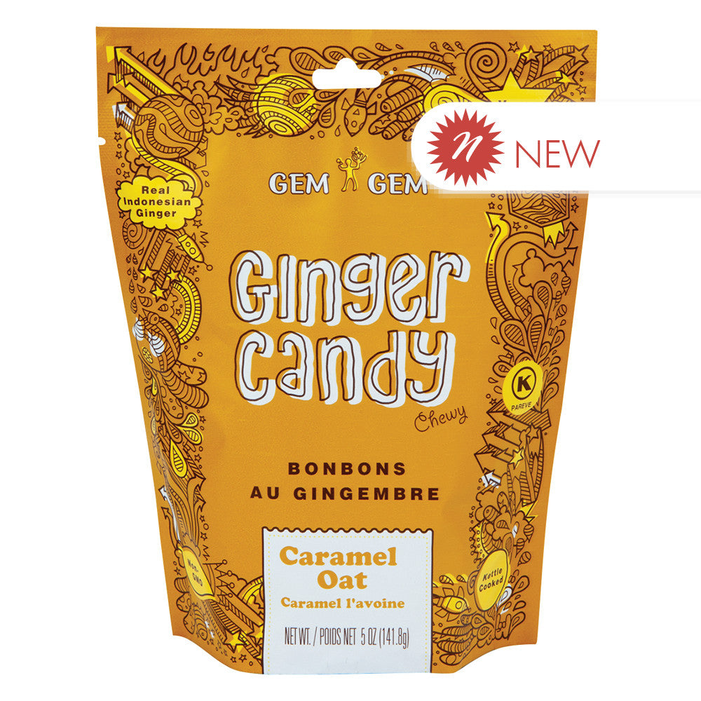 Wholesale Gem Gem - Chewy Ginger Candy Caramel Oat - 5Oz Bulk