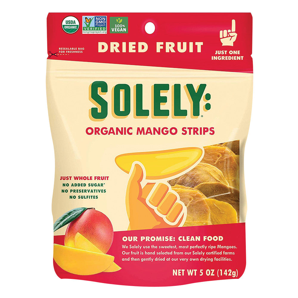 Wholesale Solely Organic Mango Strips 5 Oz Pouch Bulk