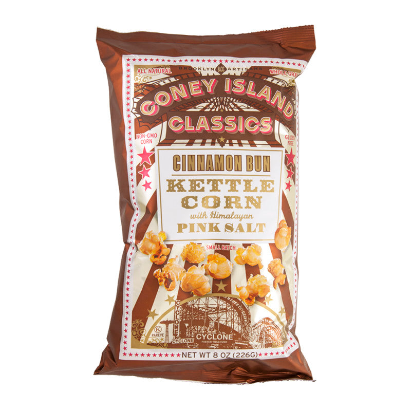 Wholesale Coney Island Cinnamon Bun Kettle Corn 8 Oz Bag - 12ct Case Bulk