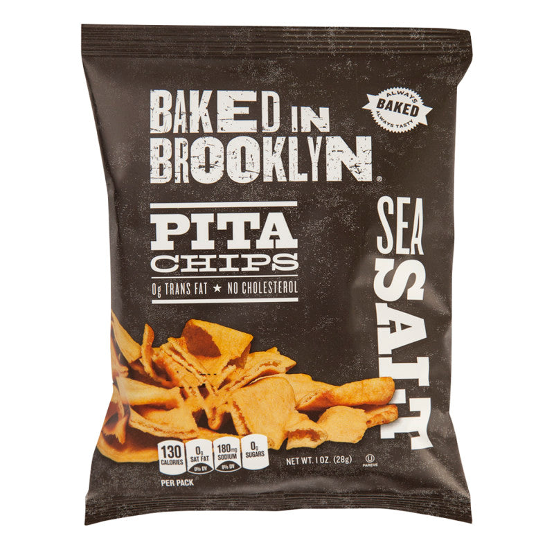 Wholesale Baked In Brooklyn Sea Salt Pita Chips 1 Oz Bag - 24ct Case Bulk