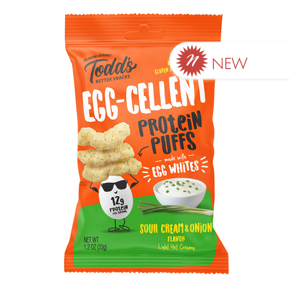 Wholesale Todd'S - Eggcellent Protein Puf Sour Crm/Onion - 1.2Oz- Bulk