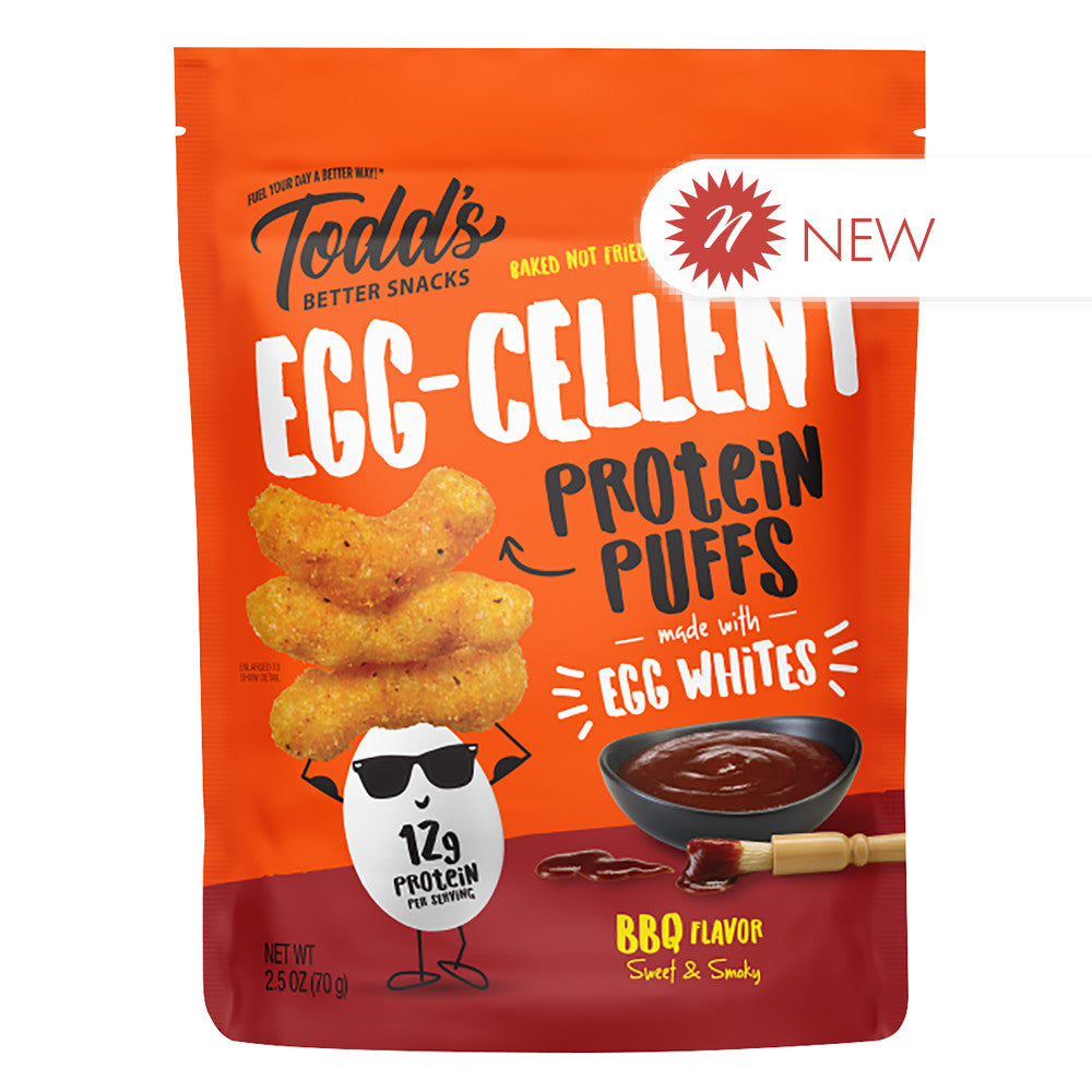 Wholesale Todd'S - Eggcellent Protein Puf Sweet/Smky Barbecue - 2.5Oz- Bulk