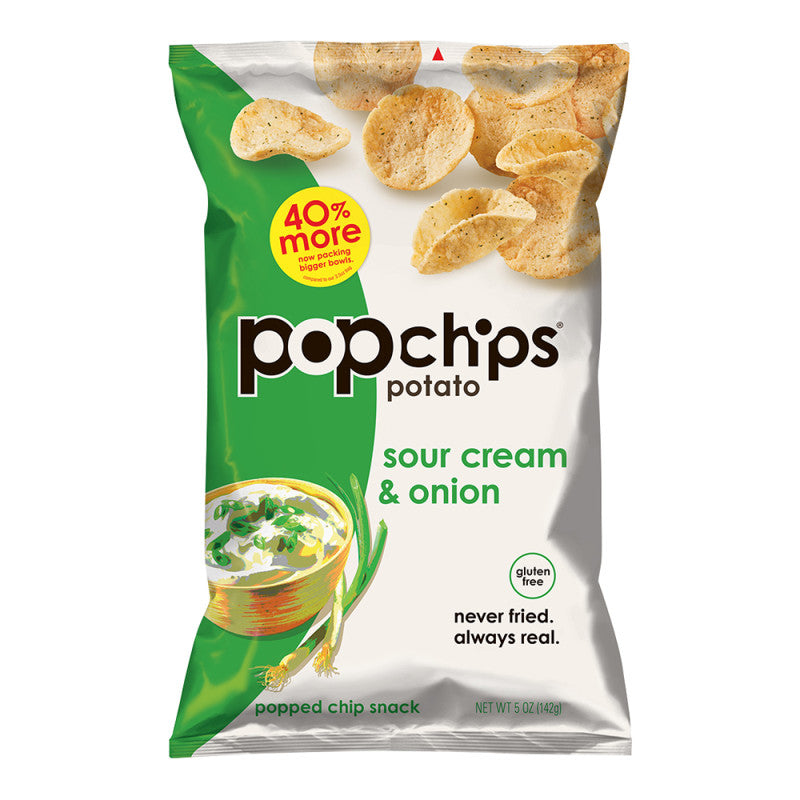 Wholesale Popchips Sour Cream And Onion Chips 5 Oz Bag - 12ct Case Bulk