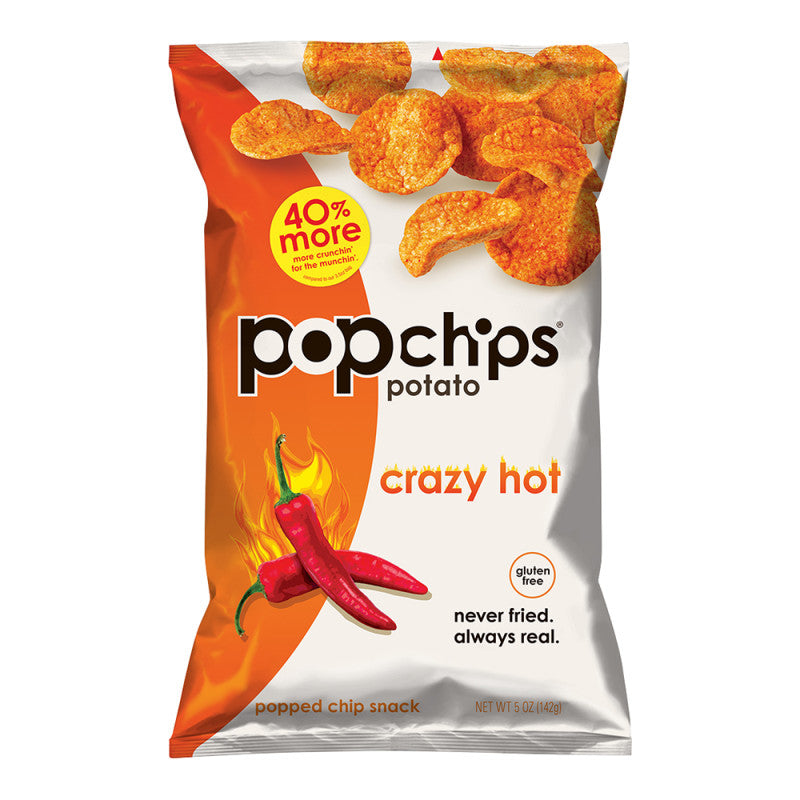 Wholesale Popchips Potato Crazy Hot Chips 5 Oz Bag - 12ct Case Bulk