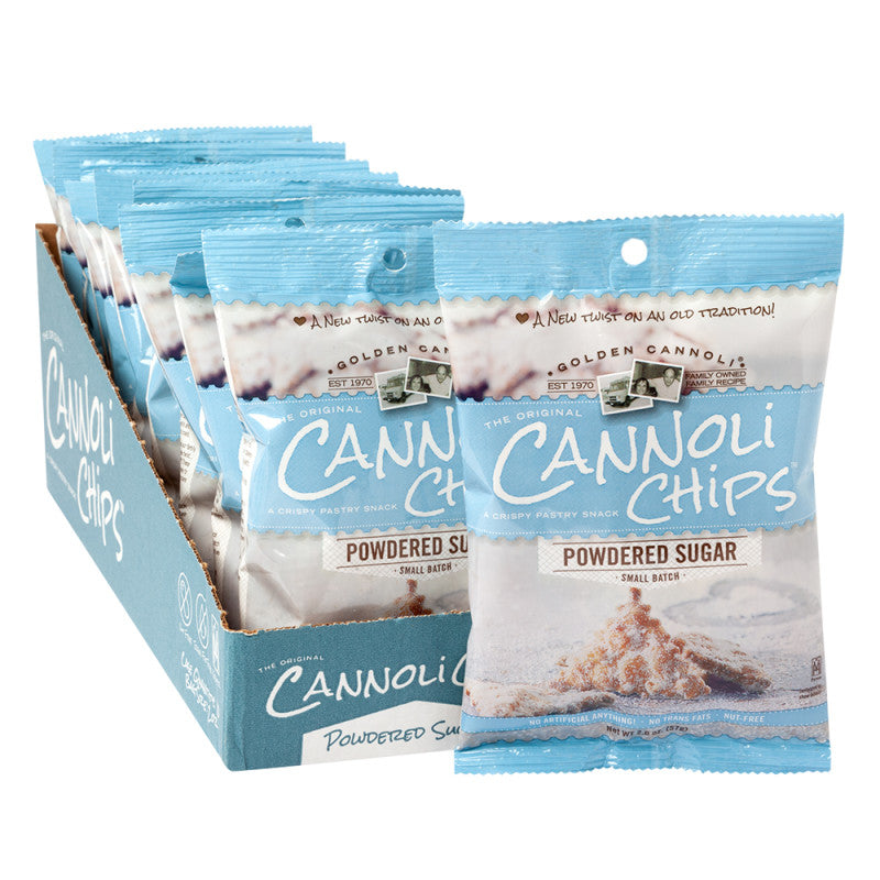 Wholesale Golden Cannoli Cannoli Chips Powder Sugar 2 Oz Peg Bag - 10ct Case Bulk