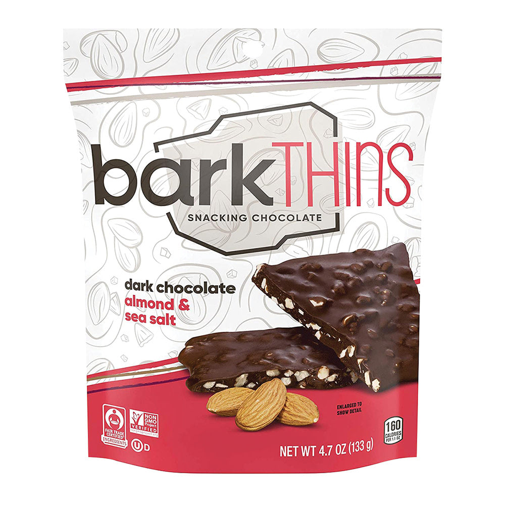 Wholesale Bark Thins Dark Chocolate Almond With Sea Salt 4.7 Oz Pouch- Bulk