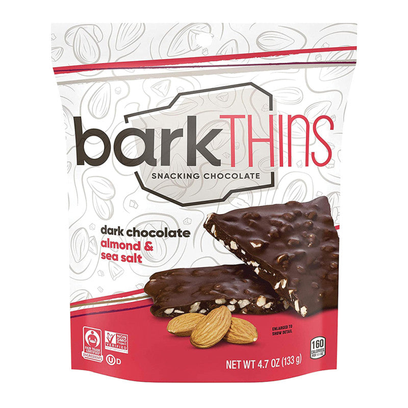 Wholesale Bark Thins Dark Chocolate Almond With Sea Salt 4.7 Oz Pouch Bulk