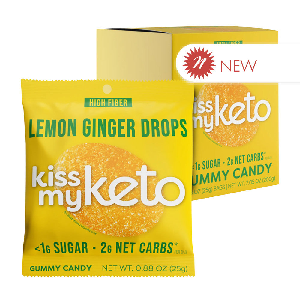 Kiss My Keto Lemon Ginger Drops 0.88 Oz Bag