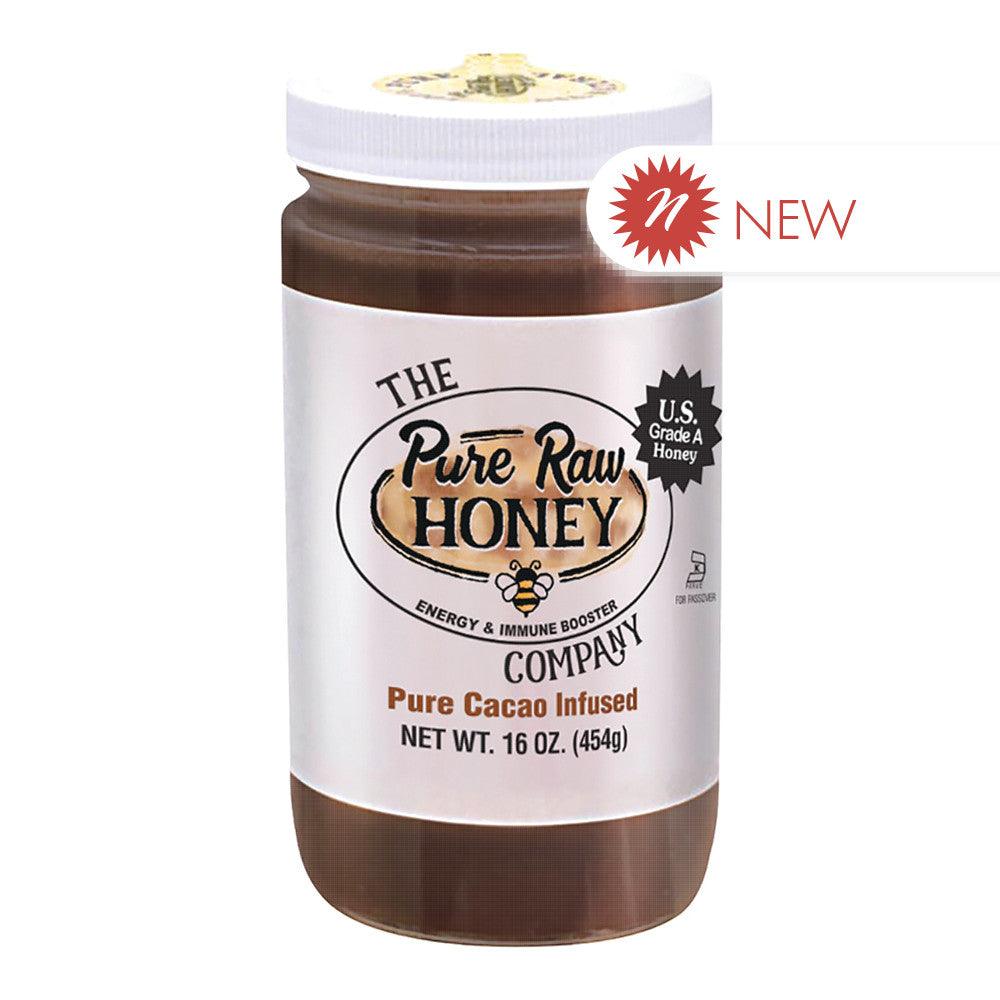 Wholesale Pure Raw Honey Pure Cacao Infused 16 Oz Jar- Bulk