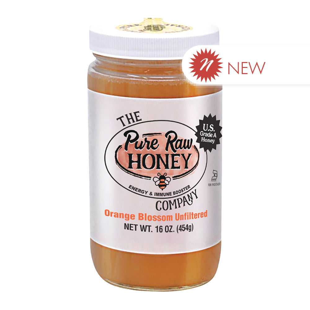 Wholesale Pure Raw Honey Orange Blossom Unfiltered 16 Oz Jar- Bulk