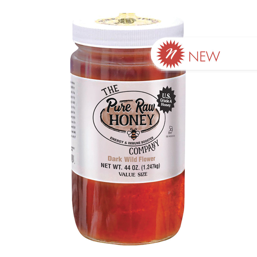 Wholesale Pure Raw Honey Dark Wildflower Value Size 44 Oz Jar Bulk