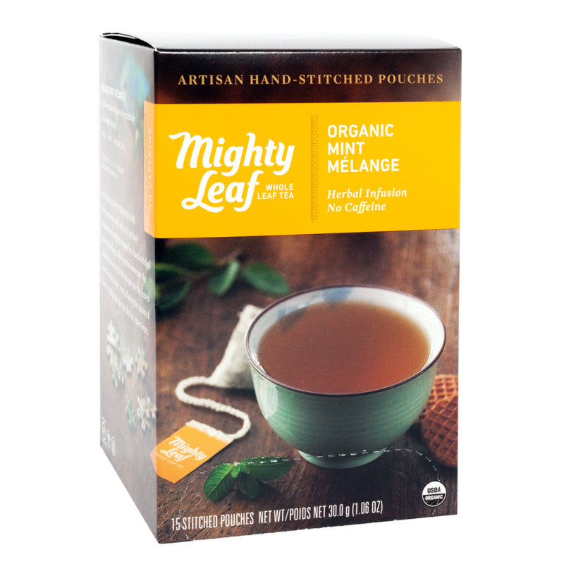 Wholesale Mighty Leaf Organic Mint Melange Tea 15 Ct Box - 6ct Case Bulk