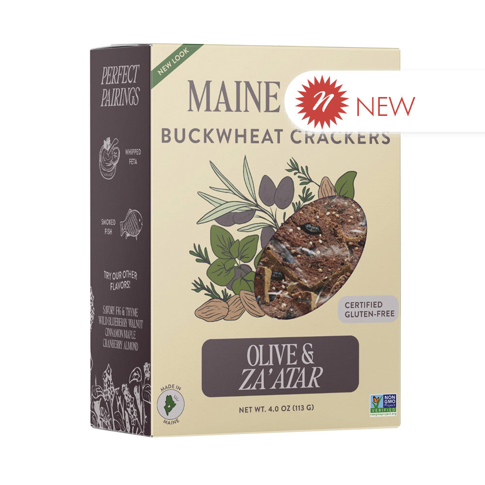Wholesale Maine Crisp Buckwheat Crackers Olive & Za Atar 4 Oz Box Bulk