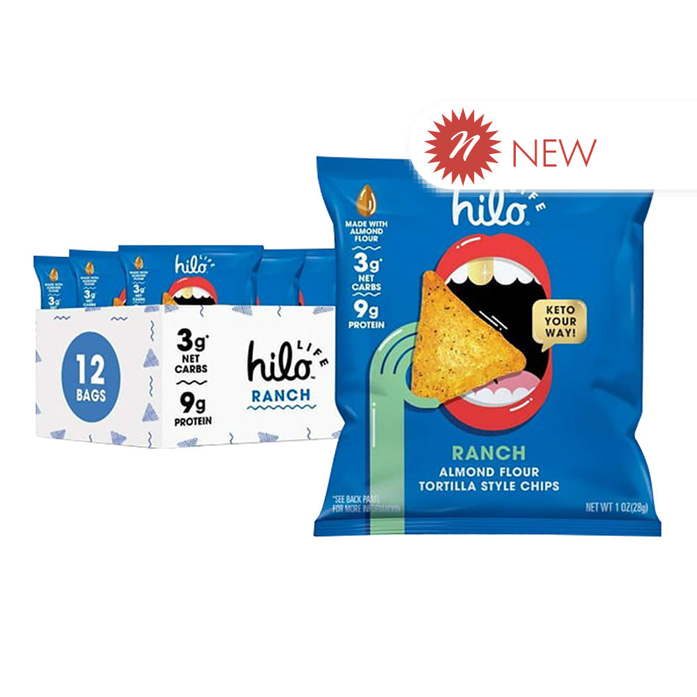 Hilo Life Ranch Almond Flour Tortilla Chips 1 Oz Bag