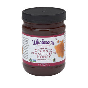 Wholesale Wholesome Sweeteners Organic Raw Unfiltered Honey 16 Oz Jar 1ct Each- Bulk