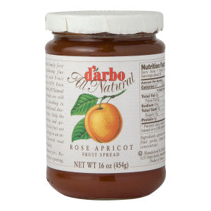 Wholesale D'Arbo Rose Apricot Fruit Spread 16 Oz Jar 6ct Case Bulk