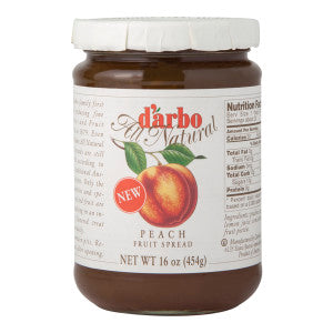 Wholesale D'Arbo Peach Fruit Spread 16 Oz Jar 6ct Case Bulk