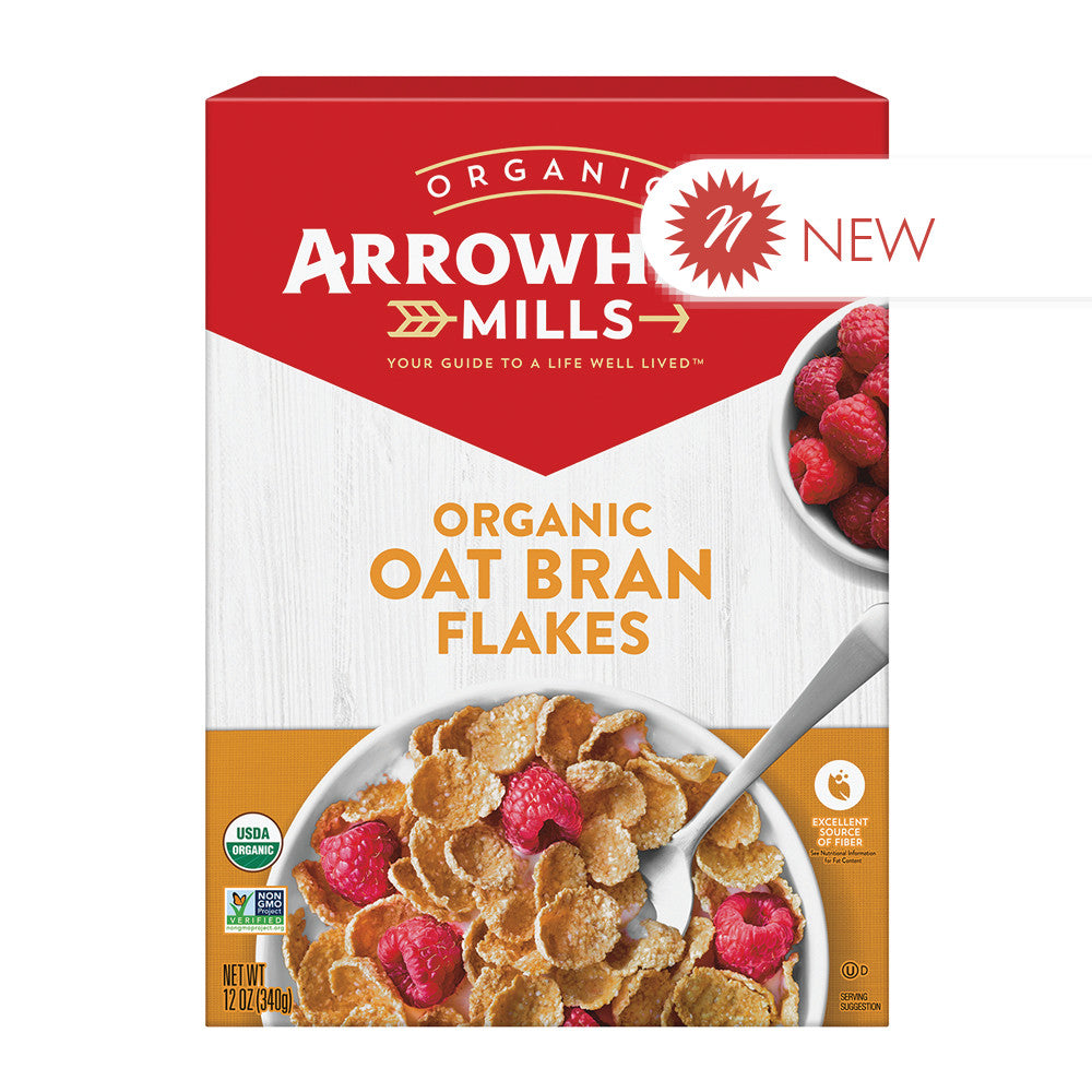 Wholesale Arrowhead Mills Organic Oat Bran Flakes 12 Oz Box Bulk