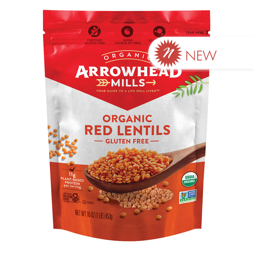 Wholesale Arrowhead Mills Organic Red Lentils 16 Oz Bag Bulk