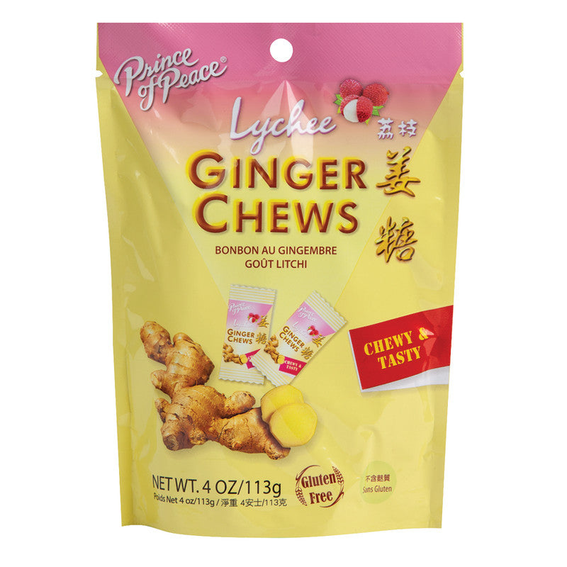 Wholesale Prince Of Peace Lychee Ginger Chews 4 Oz Pouch- Bulk