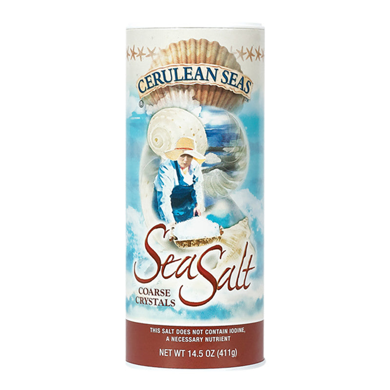 Wholesale Cerulean Seas Coarse Sea Salt 14.5 Oz Canister - 12ct Case Bulk